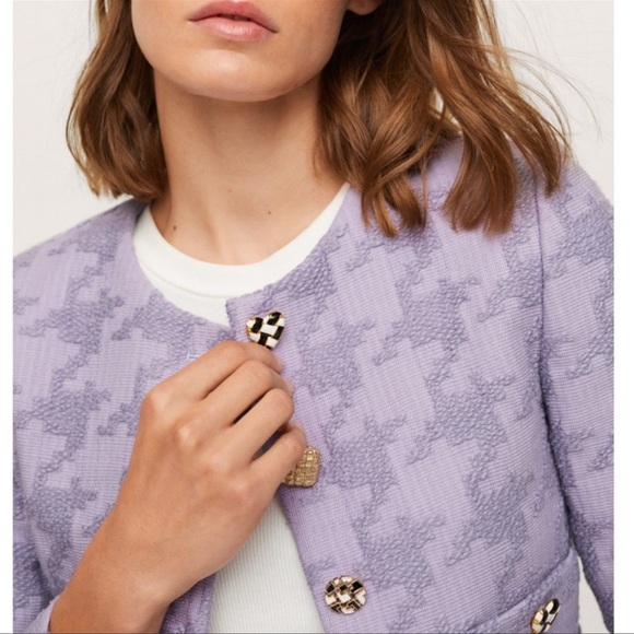 ✨BLOGGER FAVORITE✨ NWT Mango Houndstooth Jacket - Picture 7 of 15